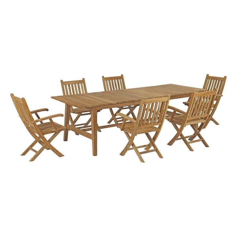 Sidney Rectangular 6 - Person 98.5'' Long Teak Dining Set