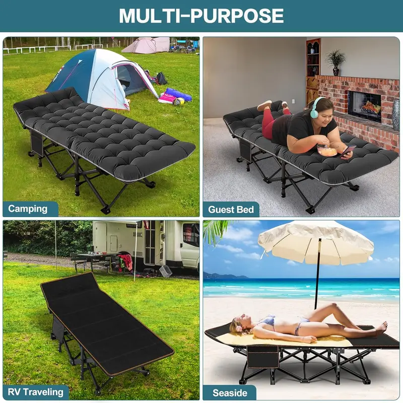 Folding Camping Cot with Mattress