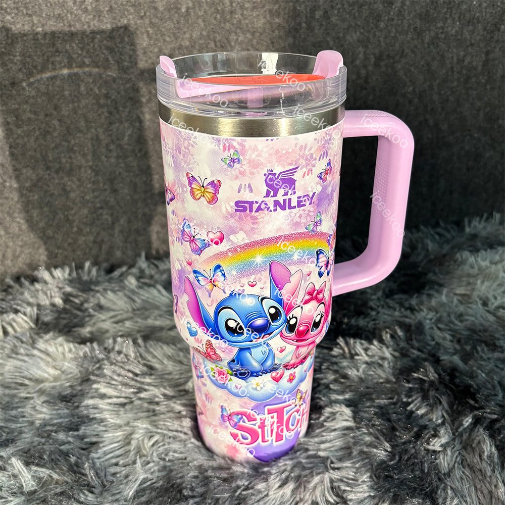 Stitch and Angel Butterfly 40oz Tumbler 🚢Free Shipping🚢