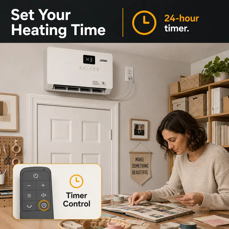Smart Wall Heater 1500W Fast Heating Electric Space Heater for Indoor Use