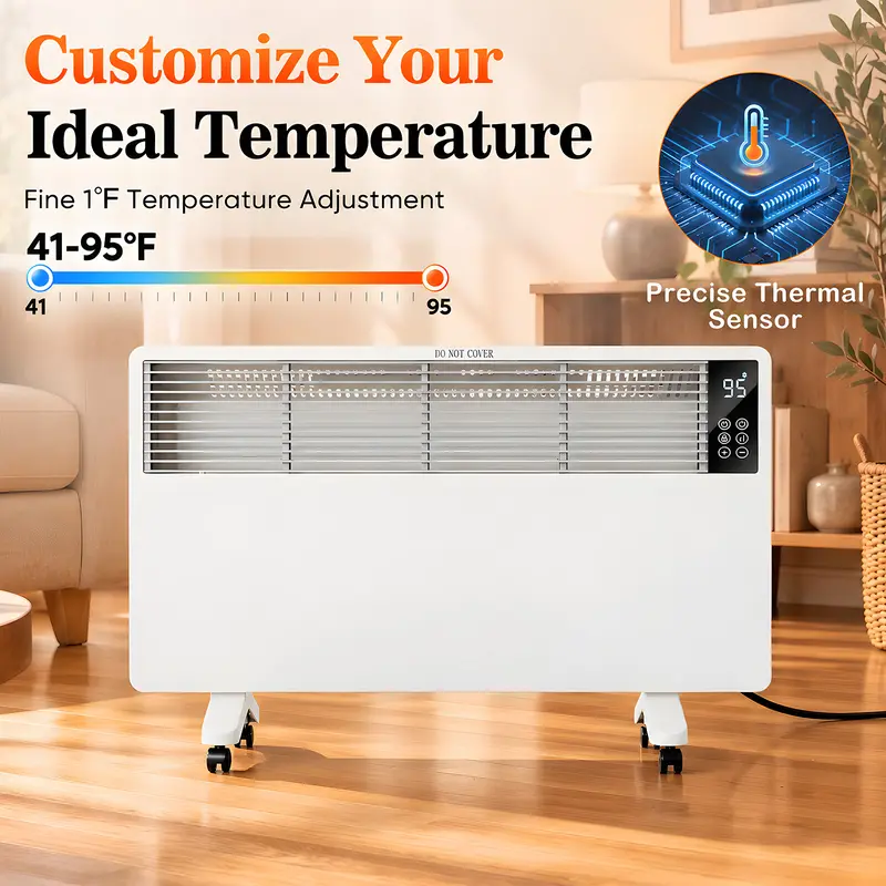 1500W Fan-Free Convection Space Heater with Thermostat