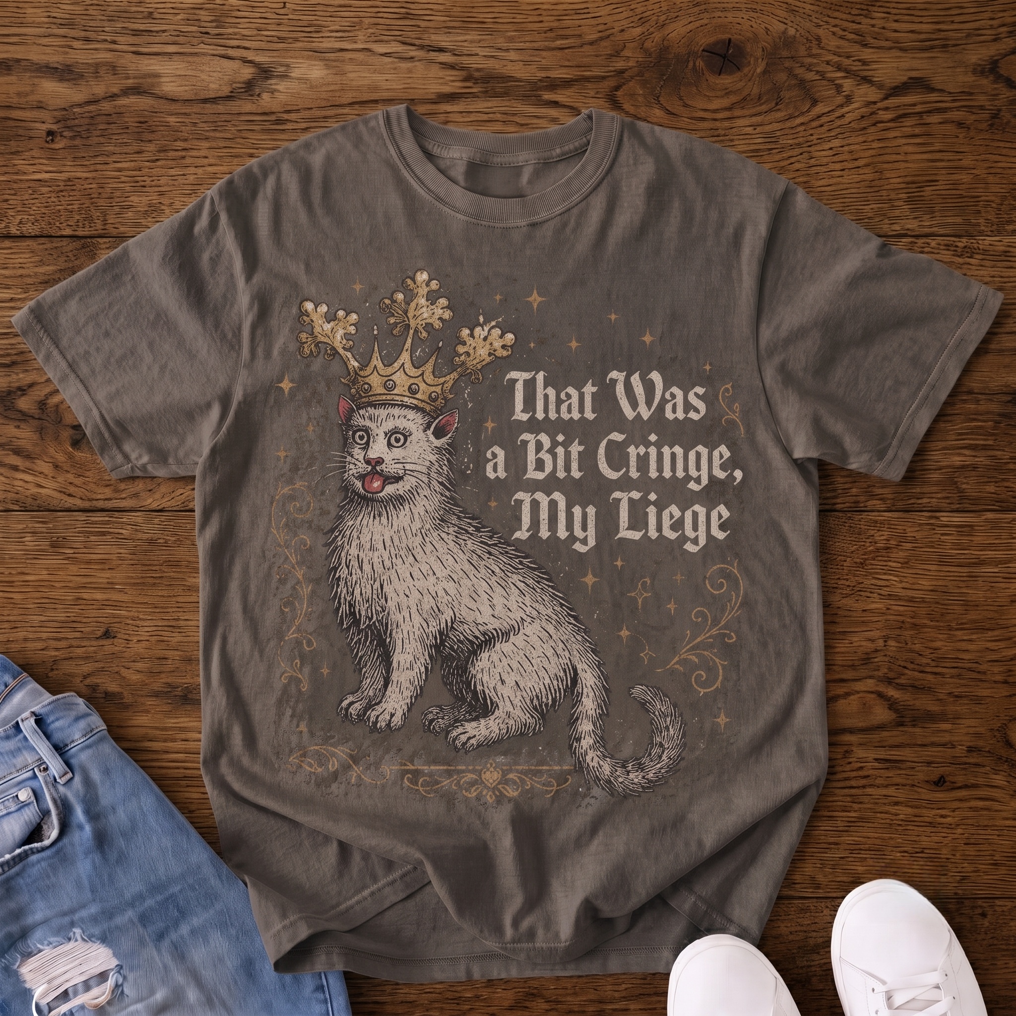 Medieval Judgment Cat VintageT-shirt