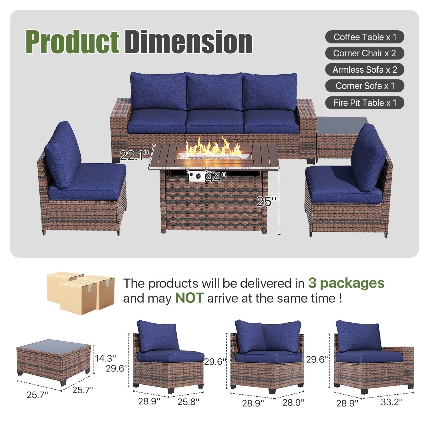 Patio Furniture Set , Outdoor Sectional Sofa Set