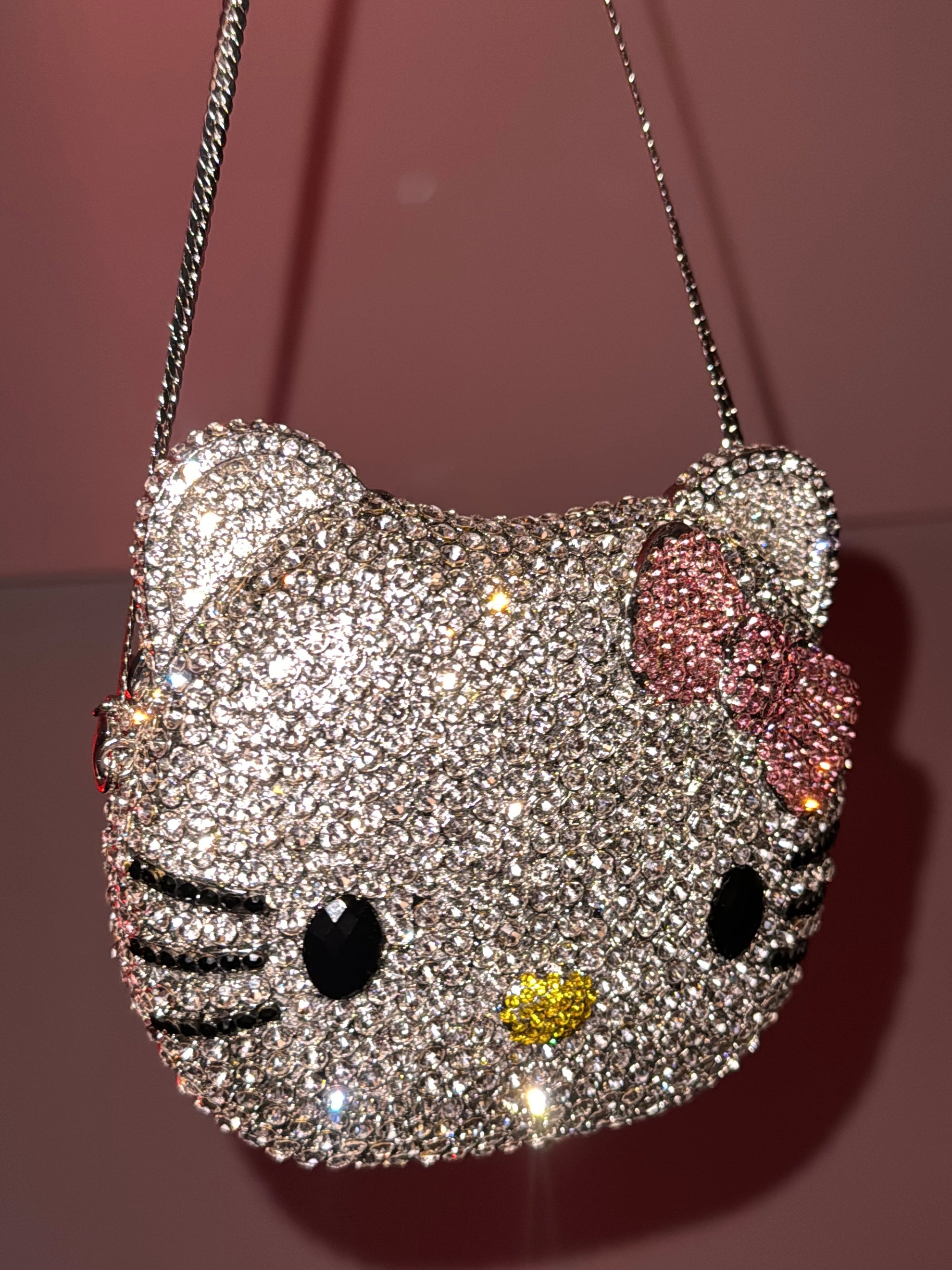 Hellokitty Handmade Rhinestone Purse Bag Clutch Crossbody Handbag Lipstick Bag