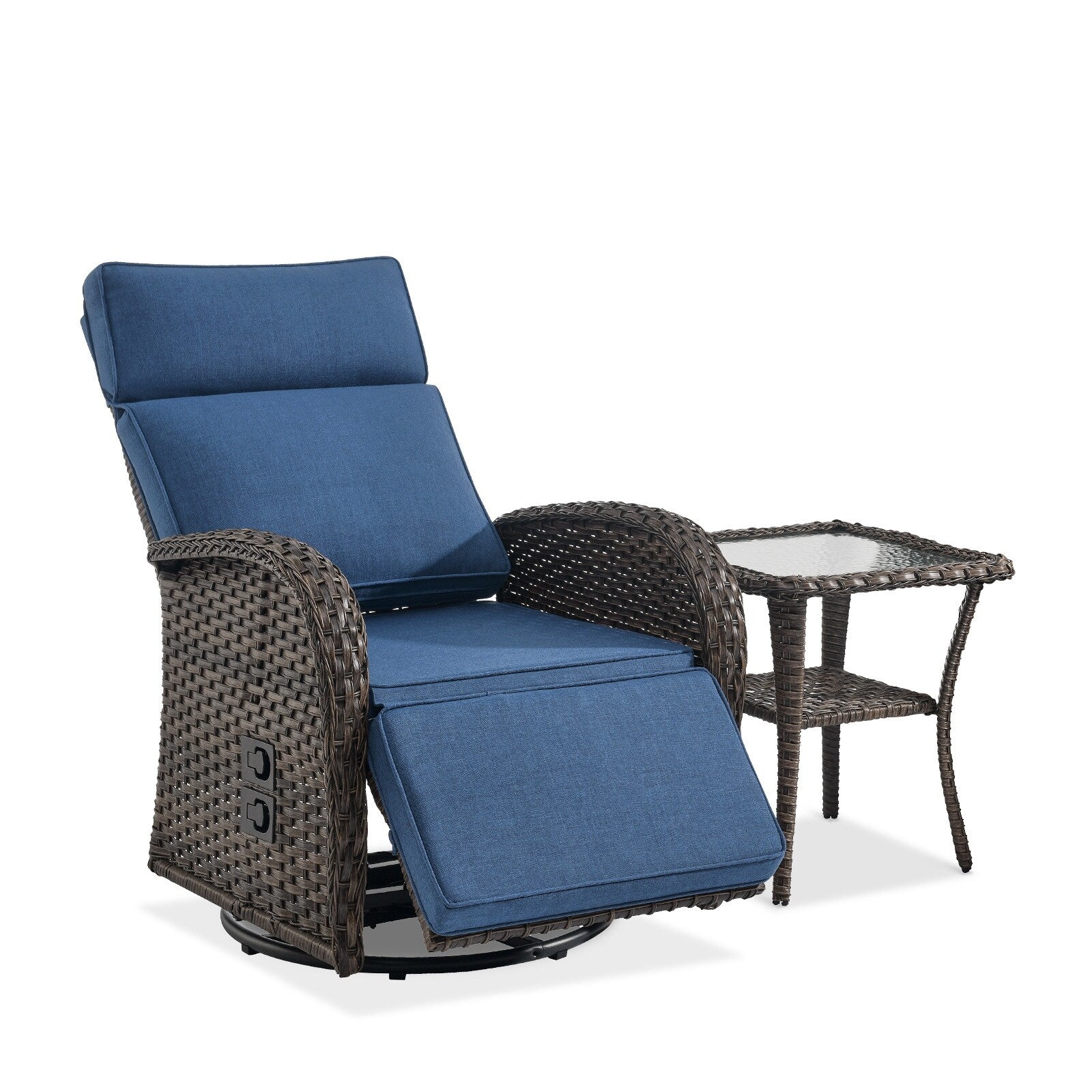 Pocassy Reclining Patio Chair with Adjustable Backrest