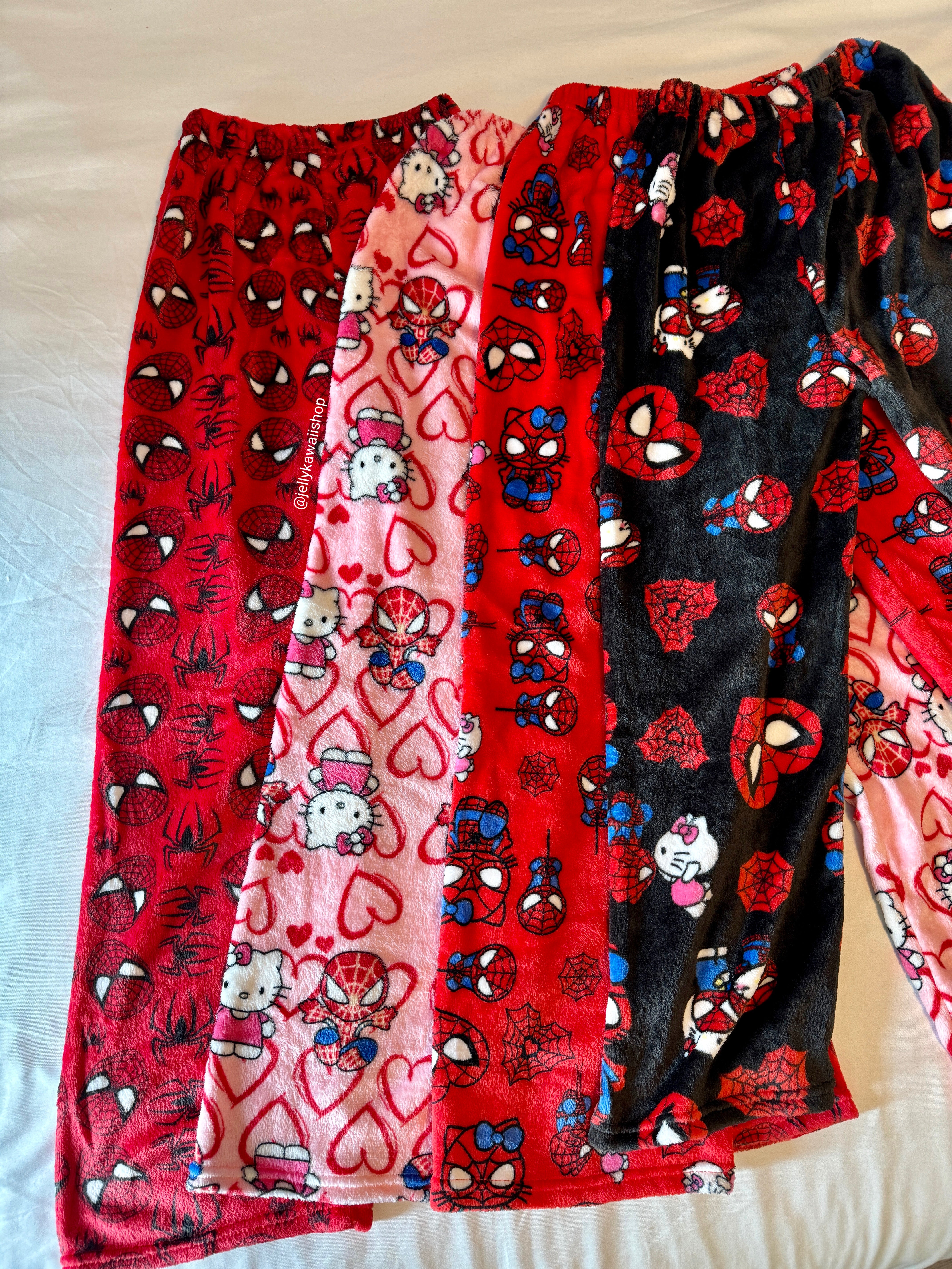 Hellokitty Spiderman Plush Pajama Pants