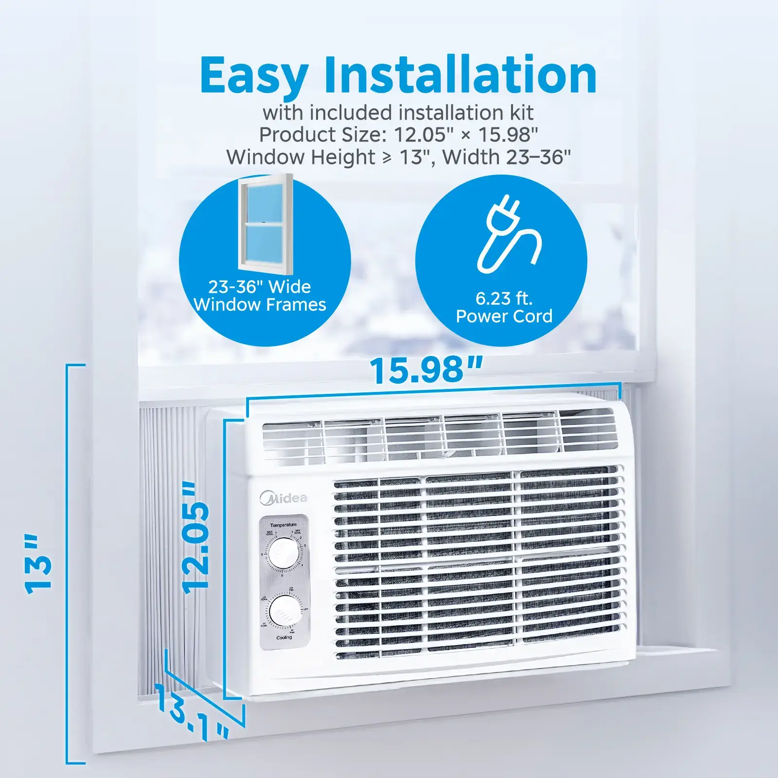 5000 BTU Small Window Air Conditioner, Mechanical & Digital Remote Control Options for Rooms Up To 150 Sq.Ft
