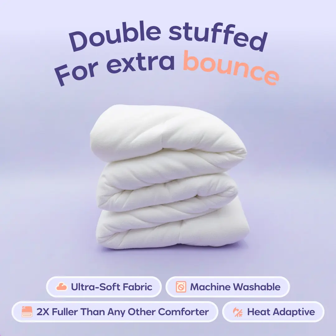 Flash Sale💥Double-Stuffed Vegan Fill All-Season Comforter – Ultra Soft & Cozy Cloud-Like Bedding