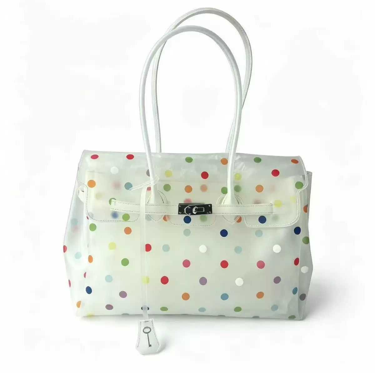 Girly Polka Dots Jelly Tote Shoulder Bag