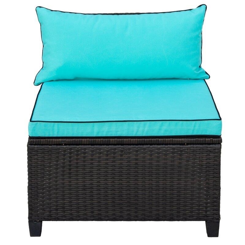 Mannford Wicker/Rattan 5 - Person Seating Group with Cushions
