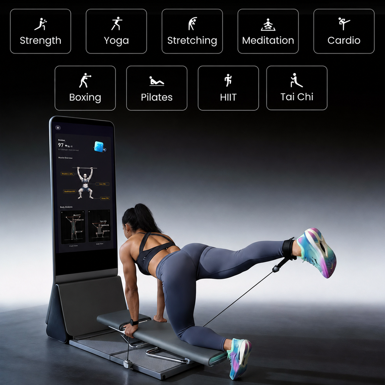 🔥 All-in-One AI Home Gym – 4K Touchscreen, Adaptive Resistance & Full-Body Training