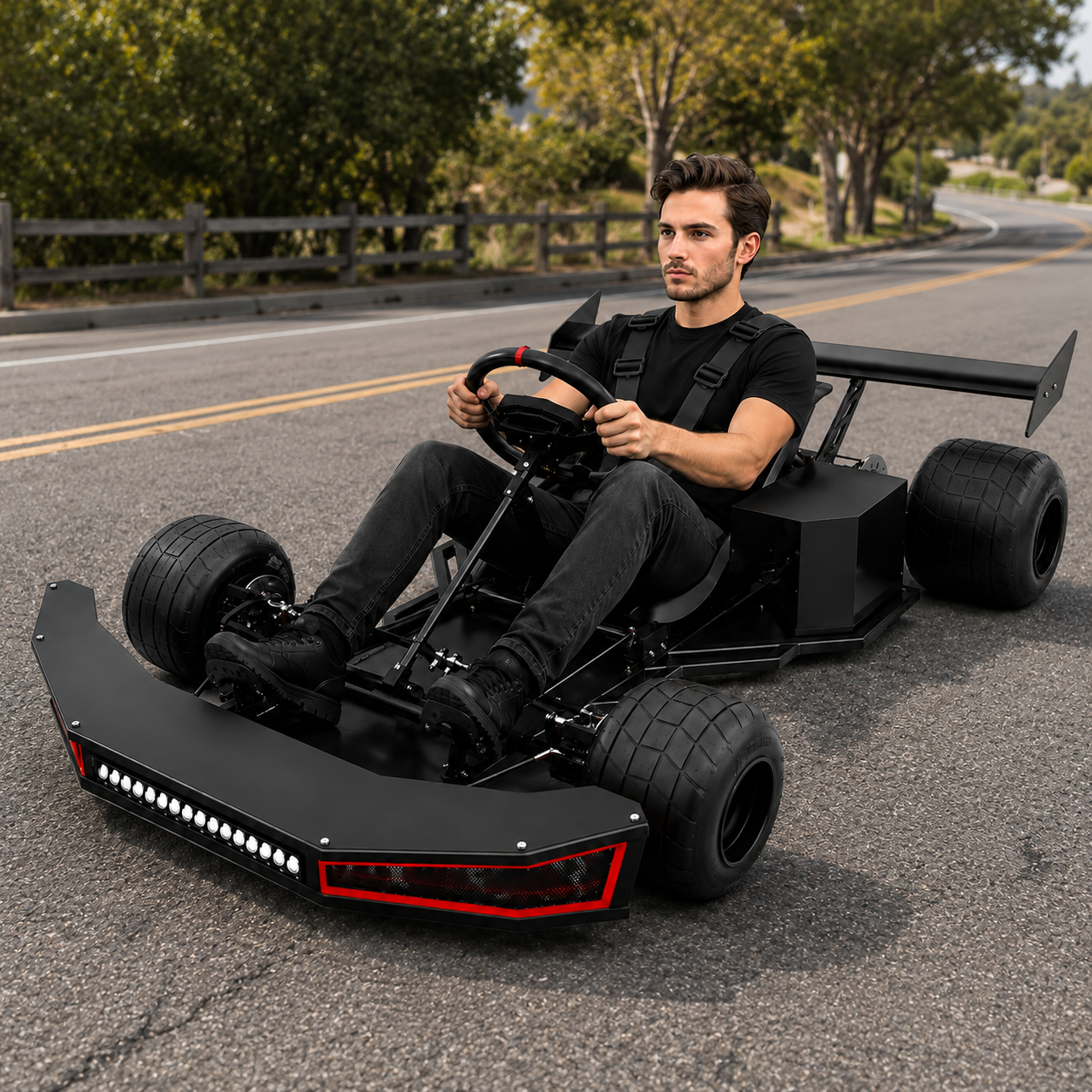 🏁 72V Adult Electric Racing Go Kart – 90 MPH Road-Ready Performance Kart 🔥