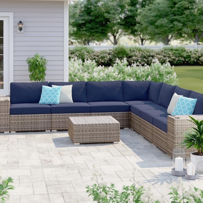 Lazaro Wicker/Rattan 6 - Person Seating Group with Sunbrella Cushions