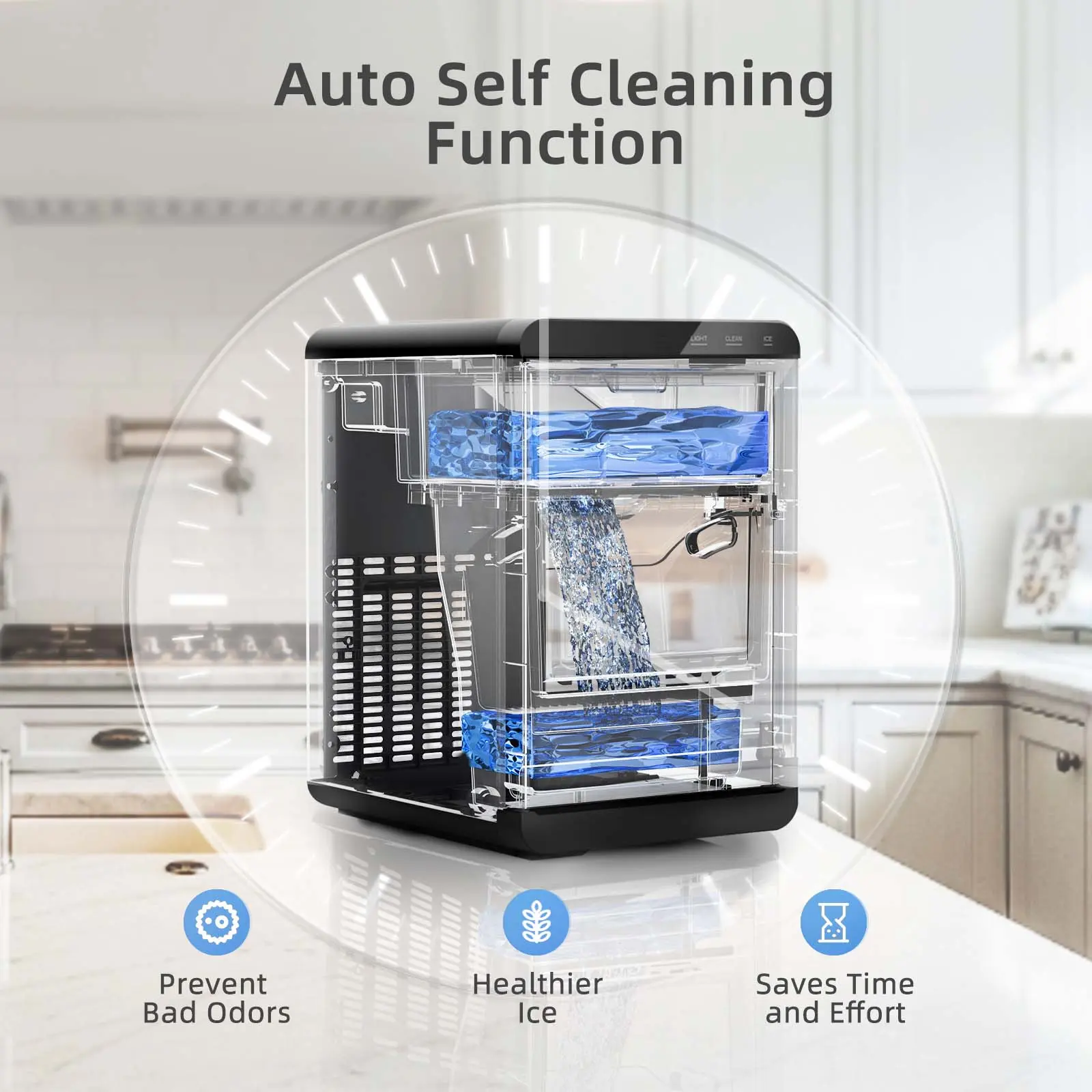 🔥Last Chance Sale🔥 Nugget Ice Maker, 45Lbs/Day