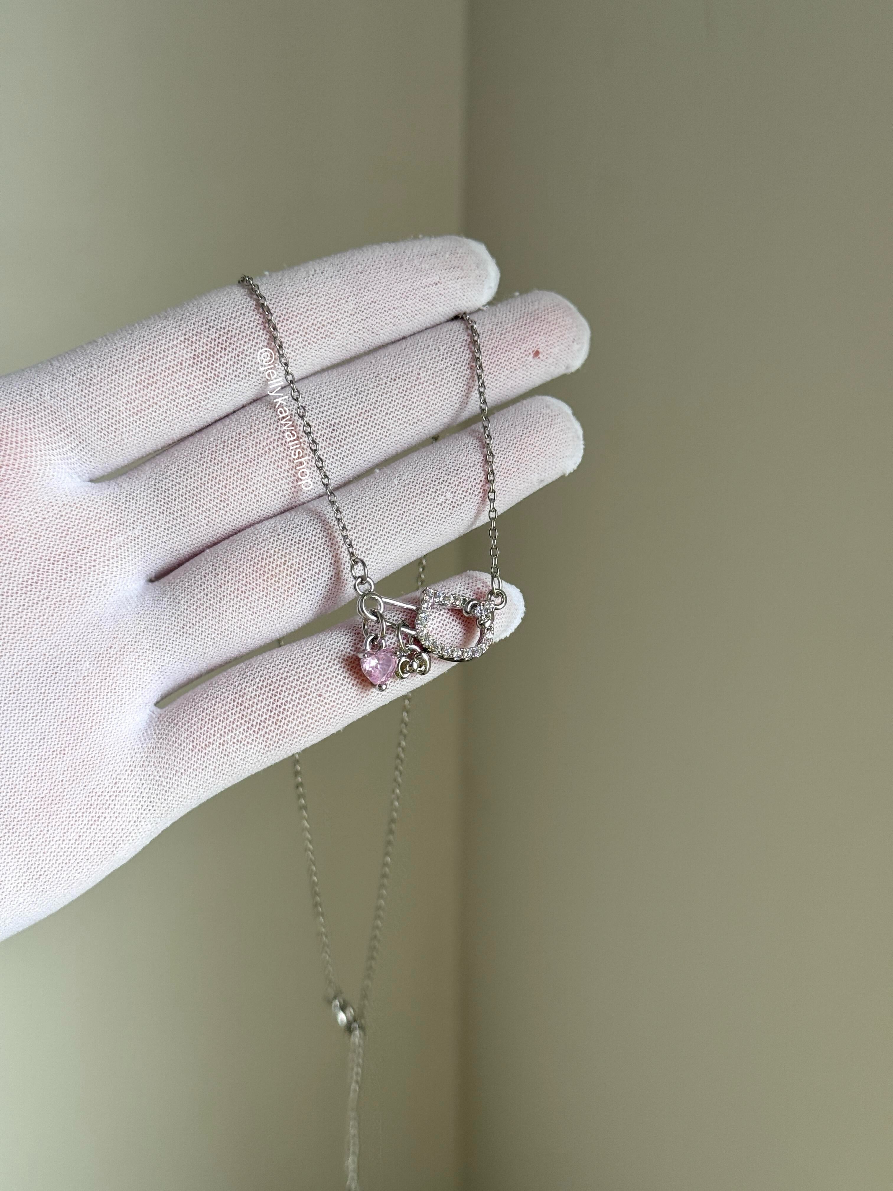 Hello Kitty Pink Rhinestones Choker Necklace