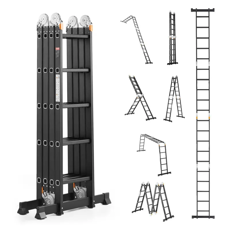 7-in-1 Folding Ladder, 19ft, 330 lbs