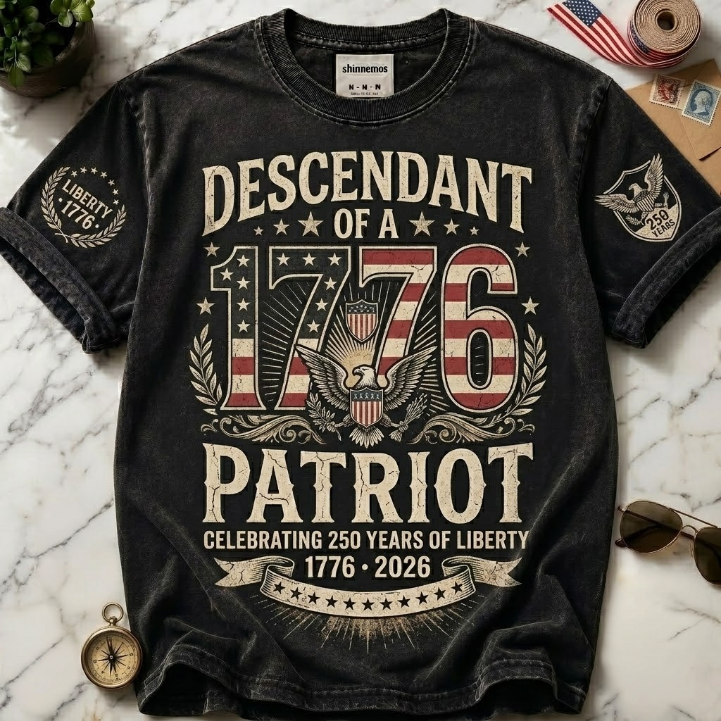 Descendant of 1776 Patriot Vintage T-shirt