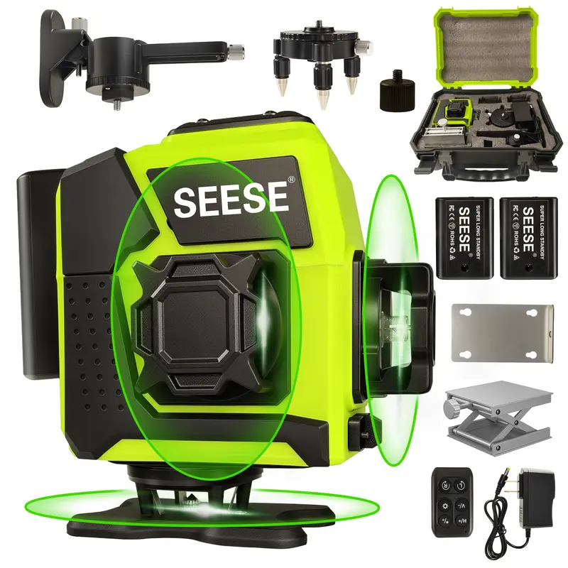 12-Line Green Laser Level with Remote Control for Home Improvement