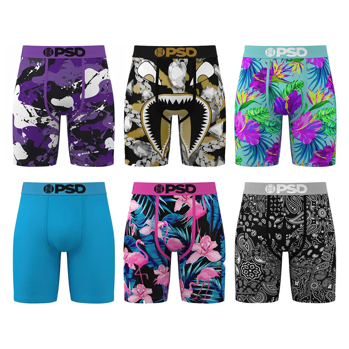 Mens Mystery Boxer Brief 10-Pack Bundle - Standard Length 7 Inch Inseam, Soft, Stretchy, and Breathable Poly Blend Fabric