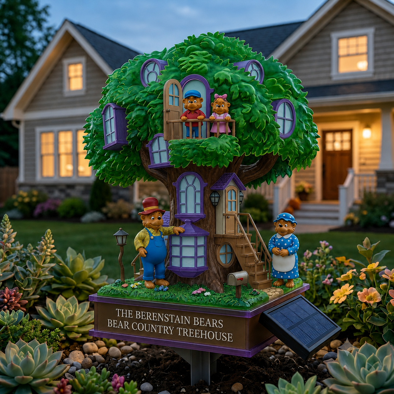 The Berenstain Bears Bear Country Treehouse Solar Garden Night Light