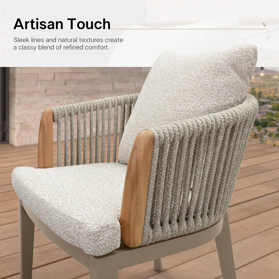 9-Piece Aluminum All-Weather Wicker Outdoor Dining Set with Cushion