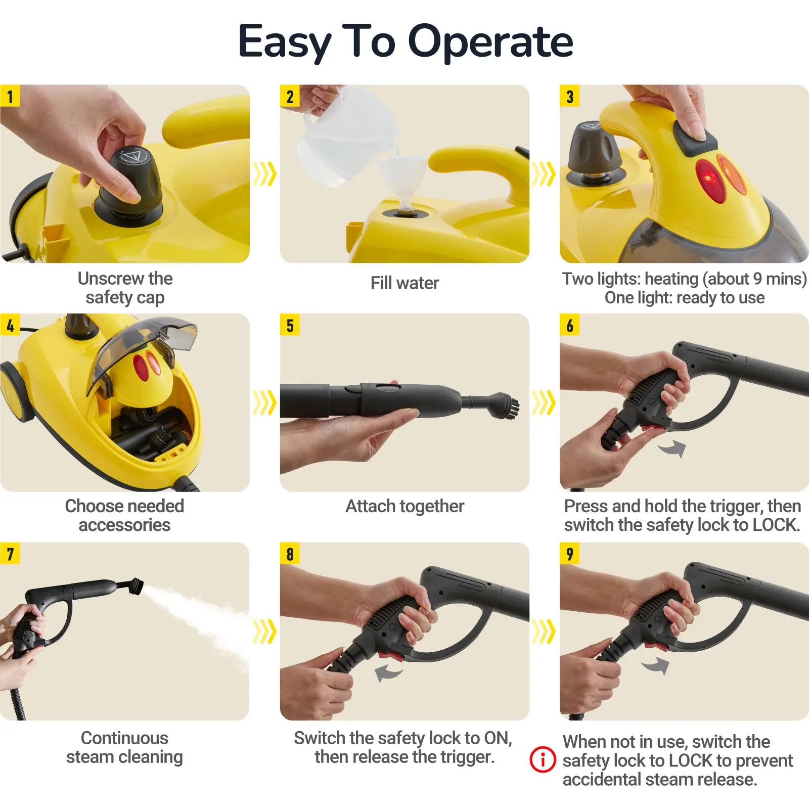 🔥72 Oz High-Pressure Steam Cleaner & Mop – Powerful Deep Cleaner for Home, Floors & Car Interiors