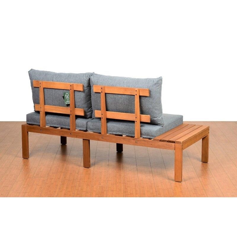 Jacobson Solid Wood 4 - Person Seating Group with Cushions
