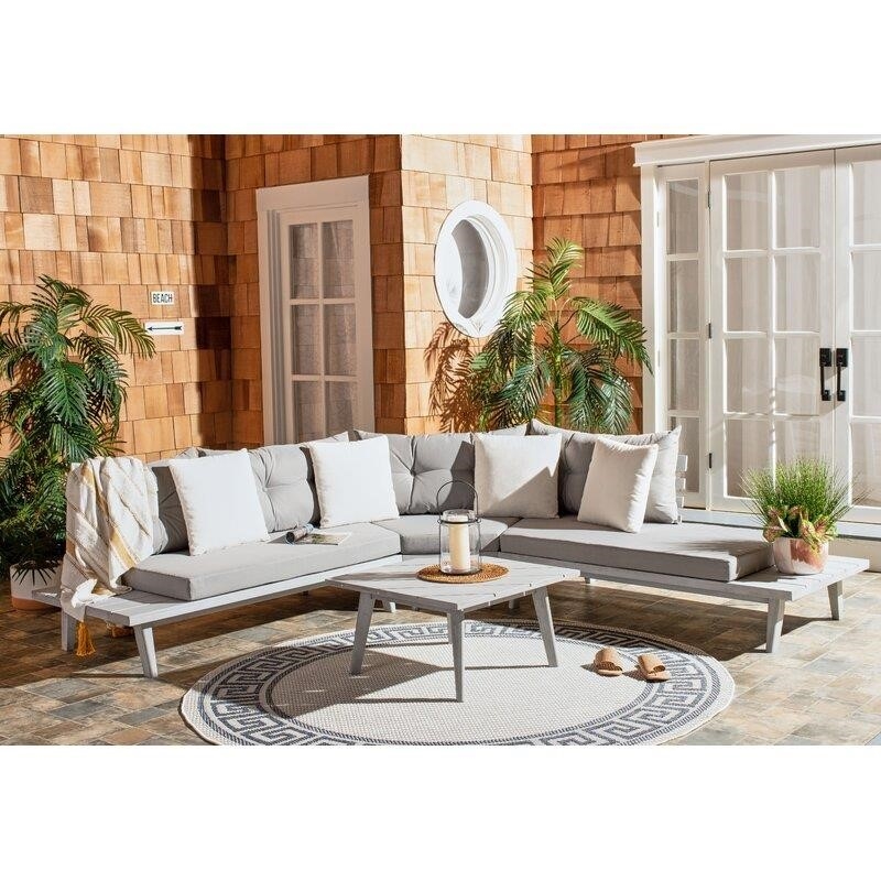 Coates Solid Wood 5 - Person Seating Group with Cushions