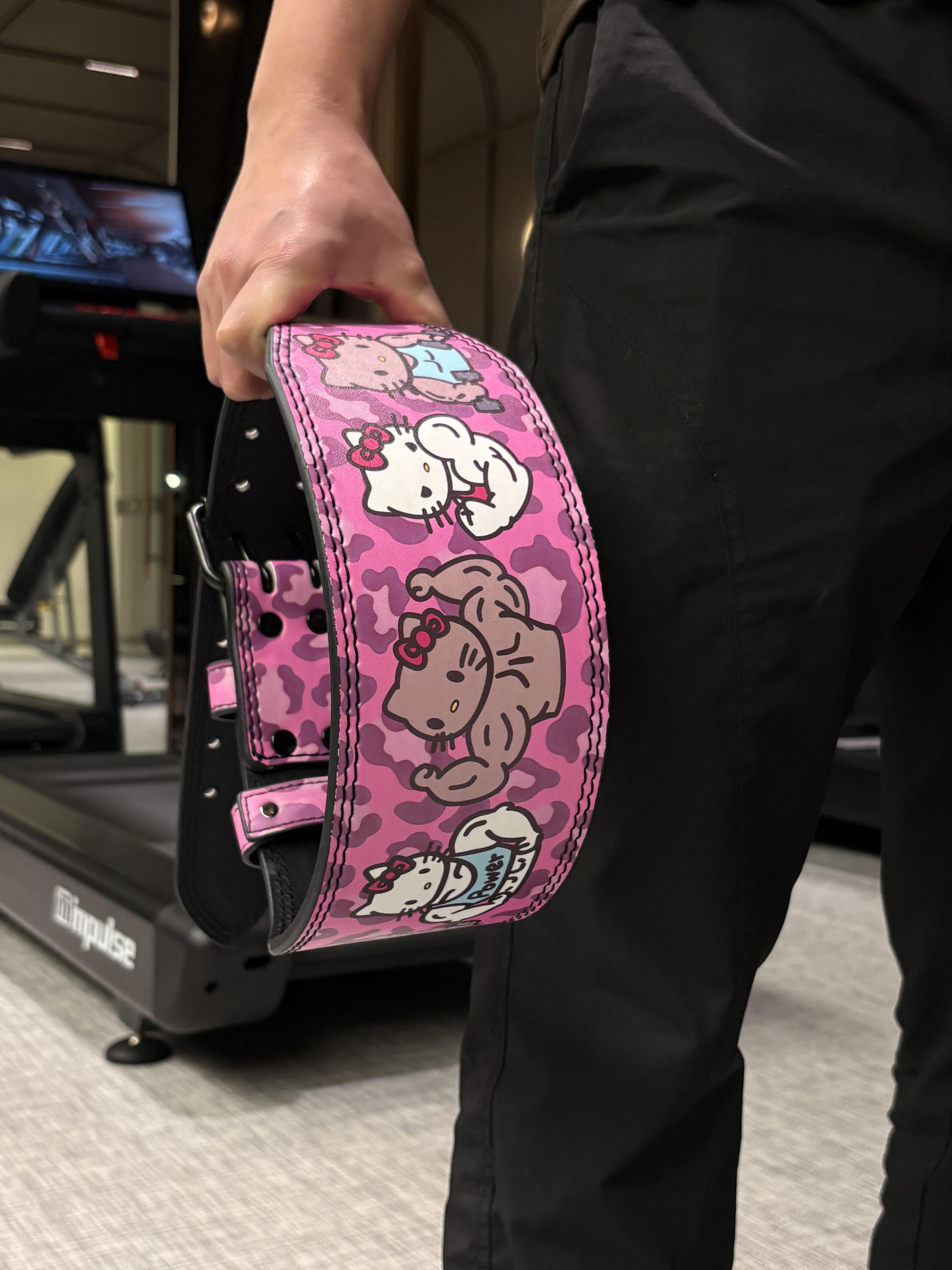 Hello Kitty Weight Lifting Belt Leather Gym Belts Back Support