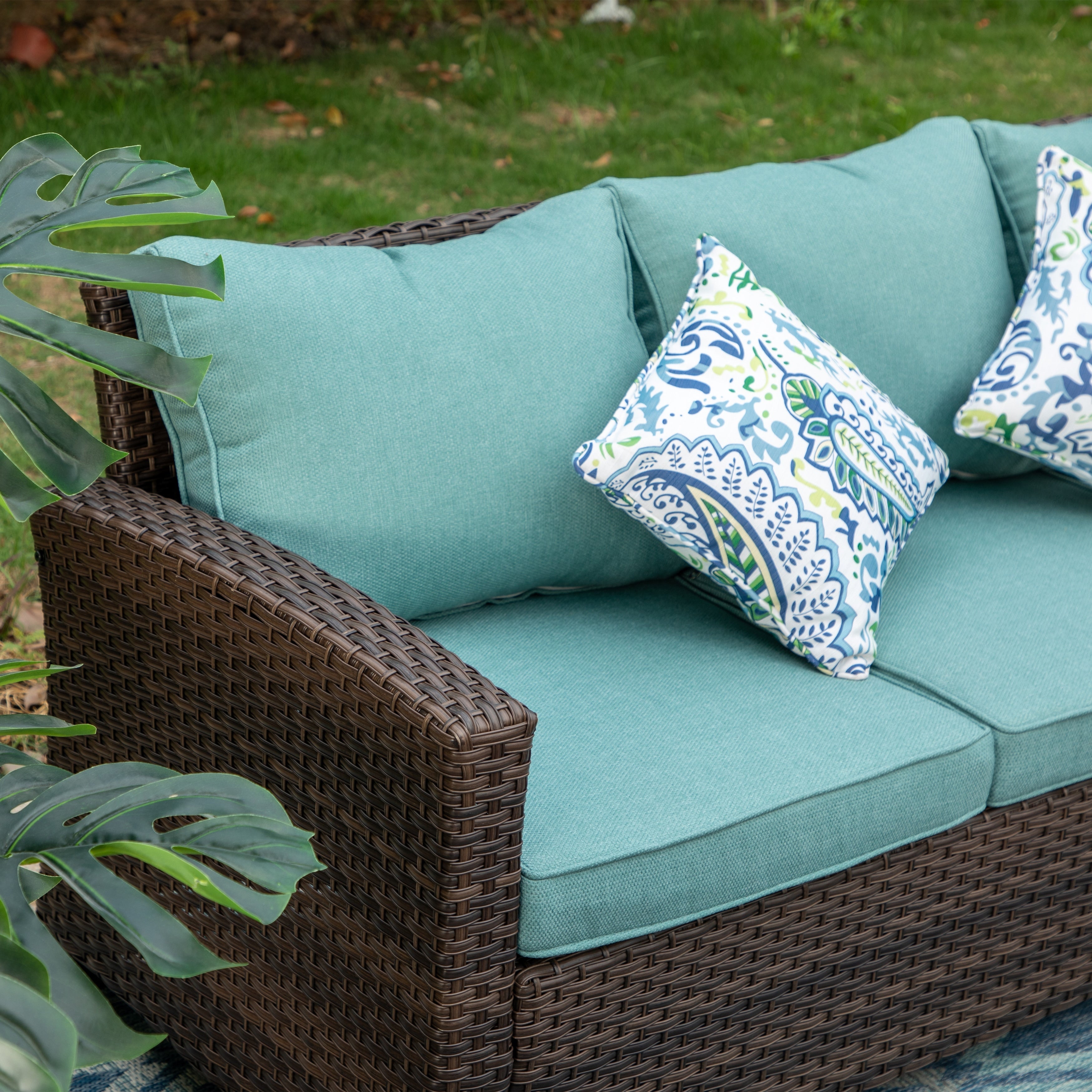 5/9-Seat Patio Furniture Wicker Rattan Outdoor Deep Seating Sectional Sofa Large Conversation Set