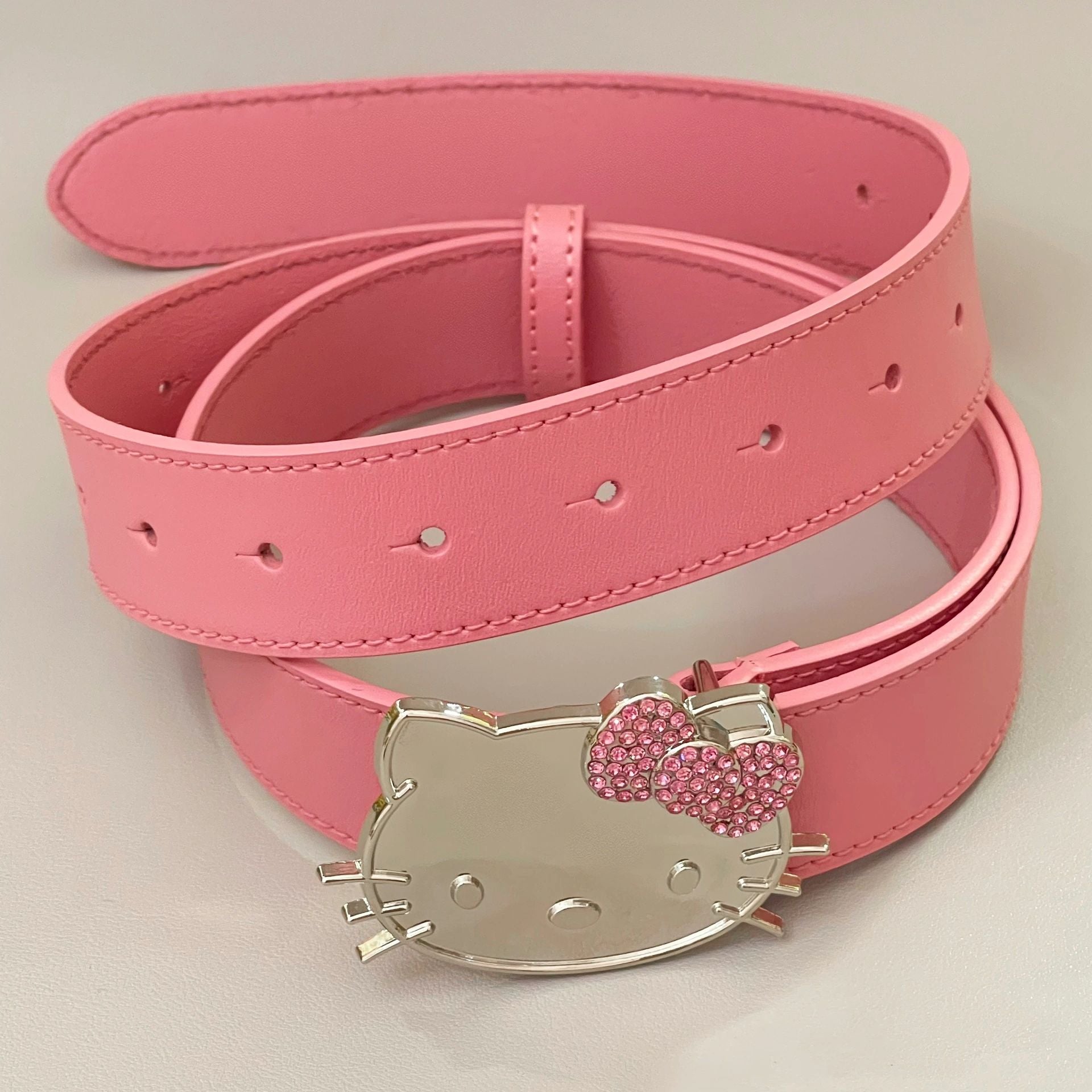 Hellokitty Rhinestone Belt Y2k Belt Cowgirl Leather Belt