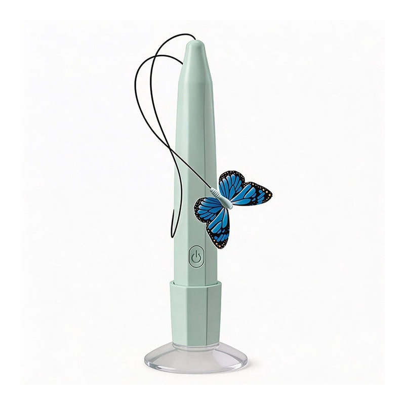 Electric Suction Cup Cat Teaser with Rotating Butterfly