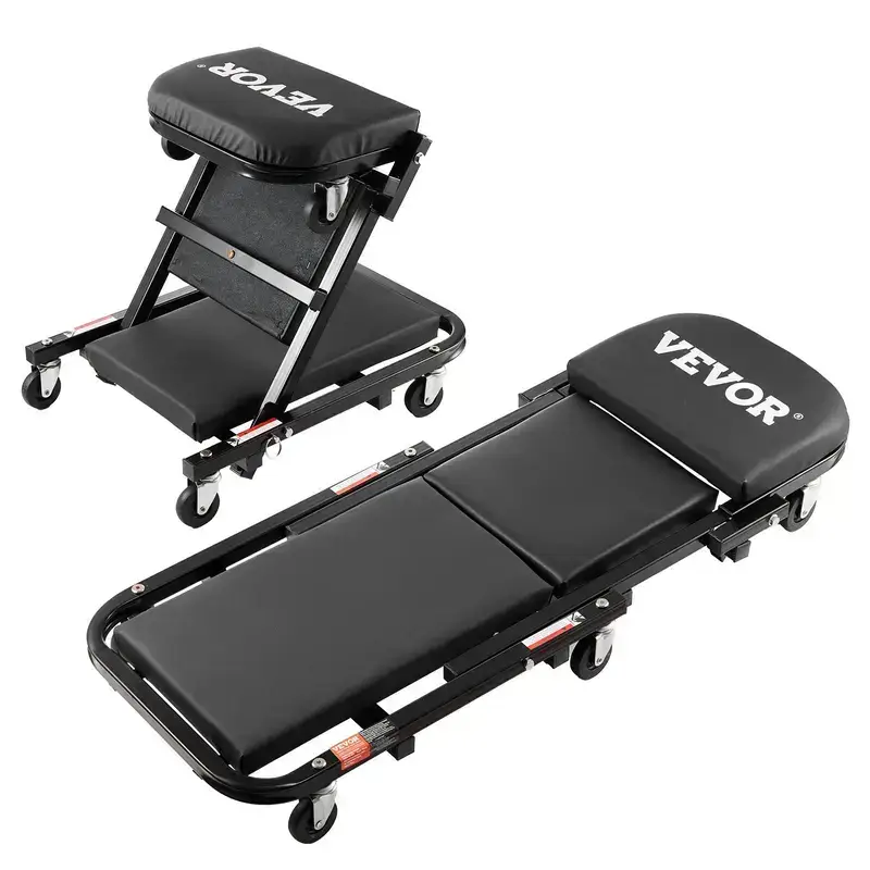 Foldable Z Garage Creeper - 36 in Auto Repair Mechanic Tool300 lbs Load Capacity6 WheelsPadded SeatSteel FrameTool TrayLay Down/Sit Chair for Vehicle Garage ShopDad Gifts for Mechanics, Auto Repair Tools, Tools And Gadgets