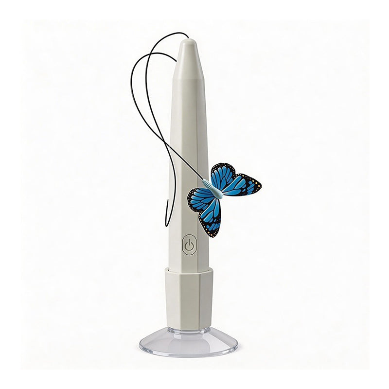 Electric Suction Cup Cat Teaser with Rotating Butterfly