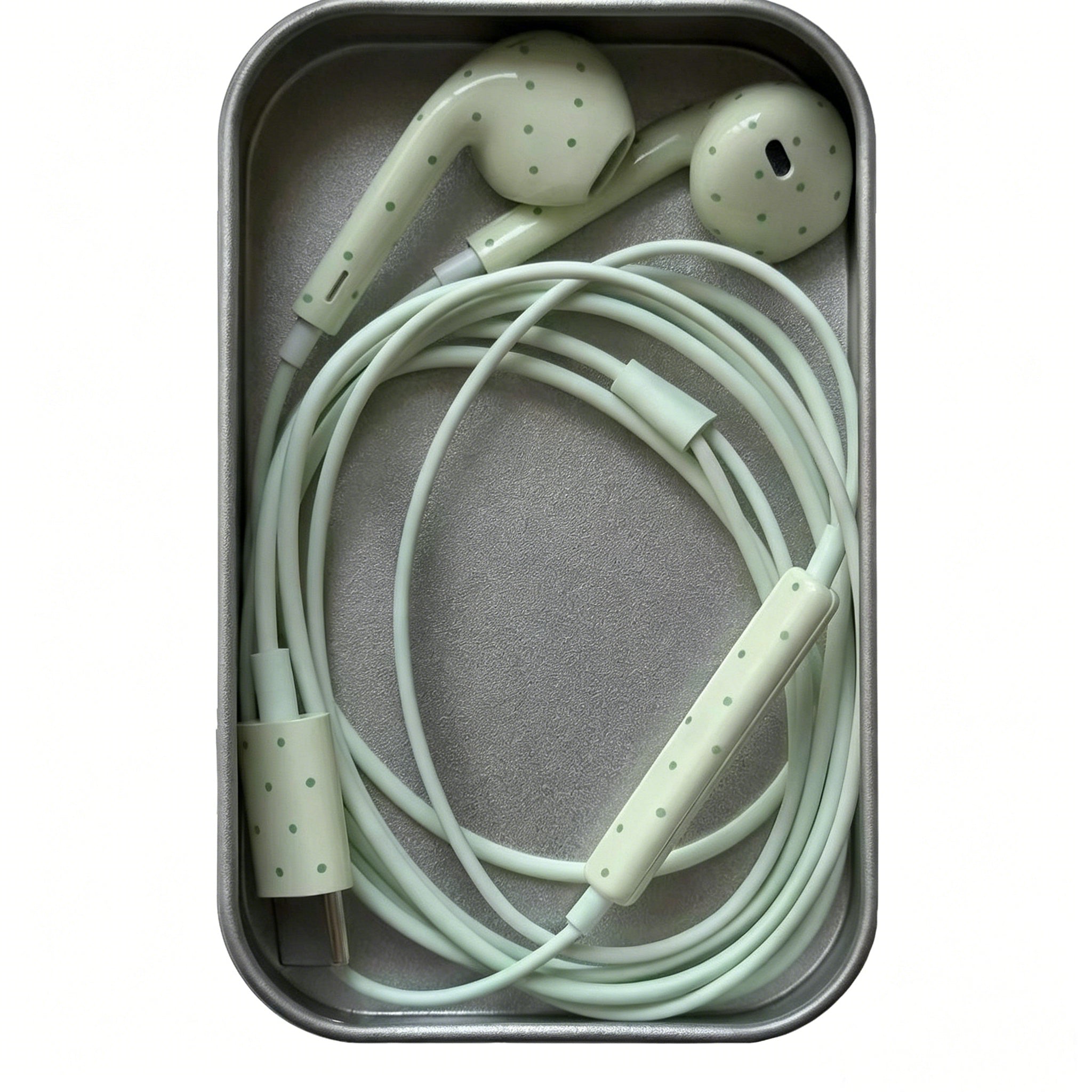 Polka-dot Coloured Wired Earbuds with Microphone in-Ear Headphones