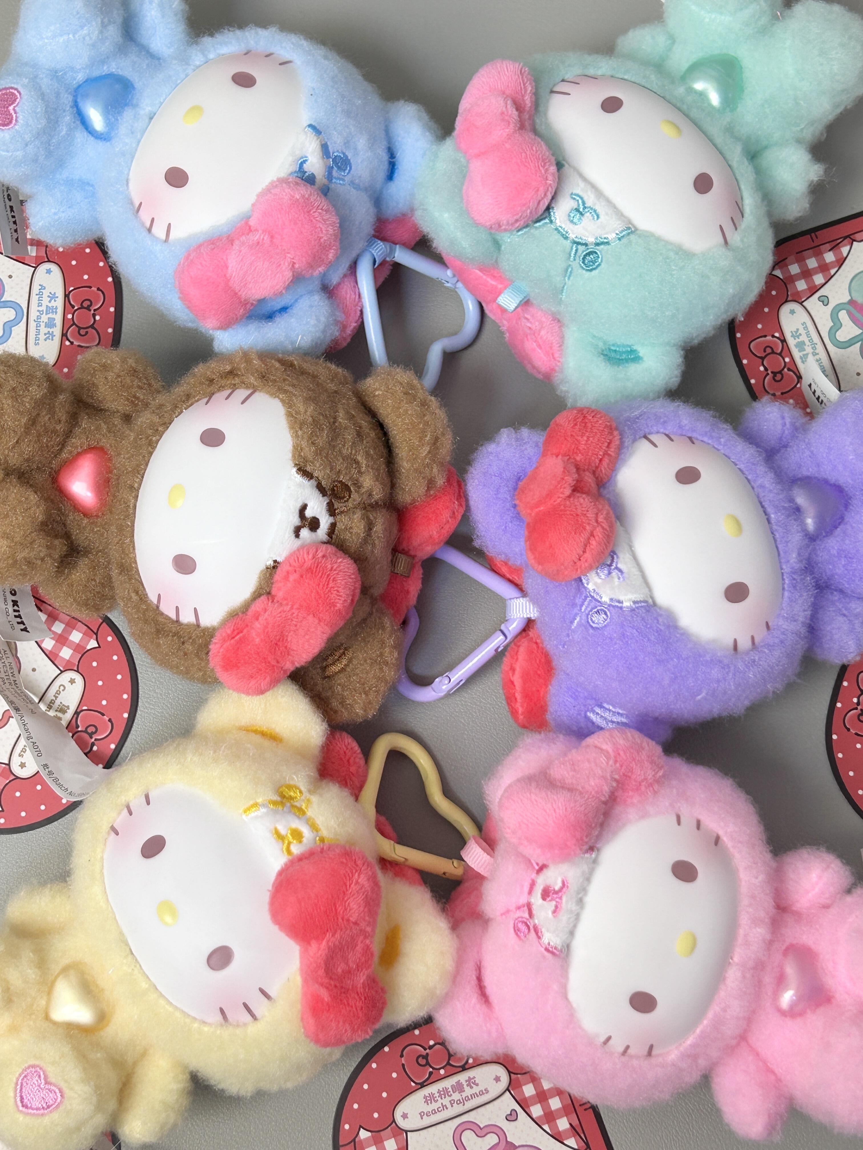 Hello Kitty Teddy Pajama Series Vinyl Plush Keychain Kitty Cat Blind Box Birthday Gift