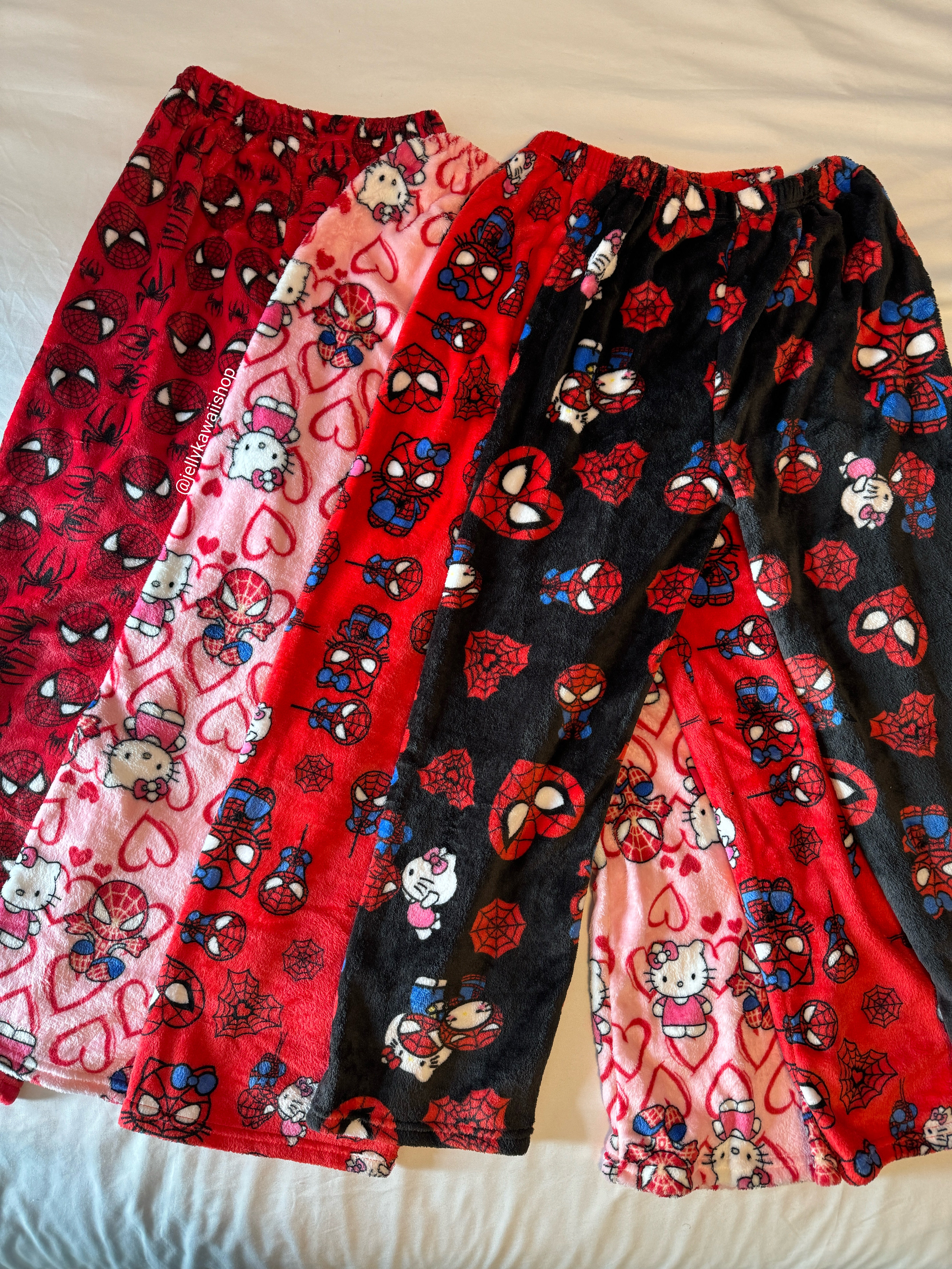 Hellokitty Spiderman Plush Pajama Pants