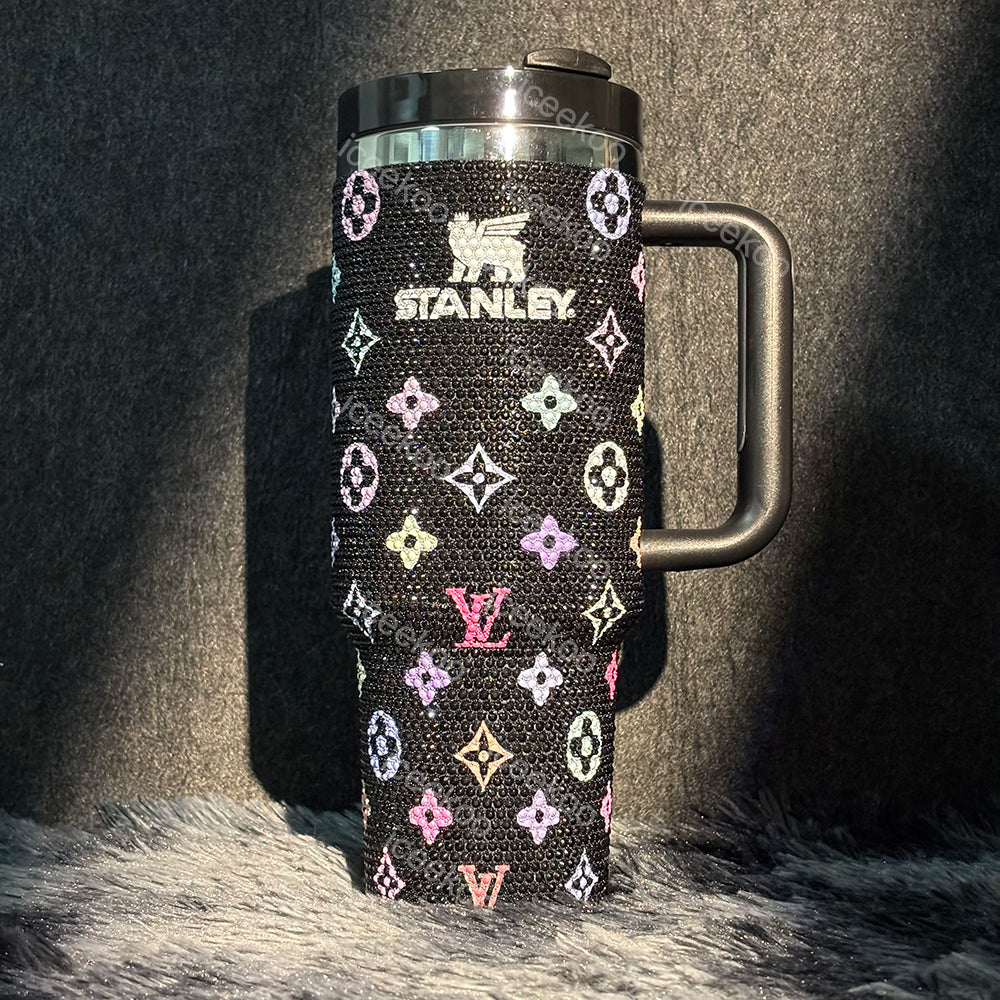 Black Diamond Edition Colorful Monogram 40oz Tumbler 🚢Free Shipping🚢