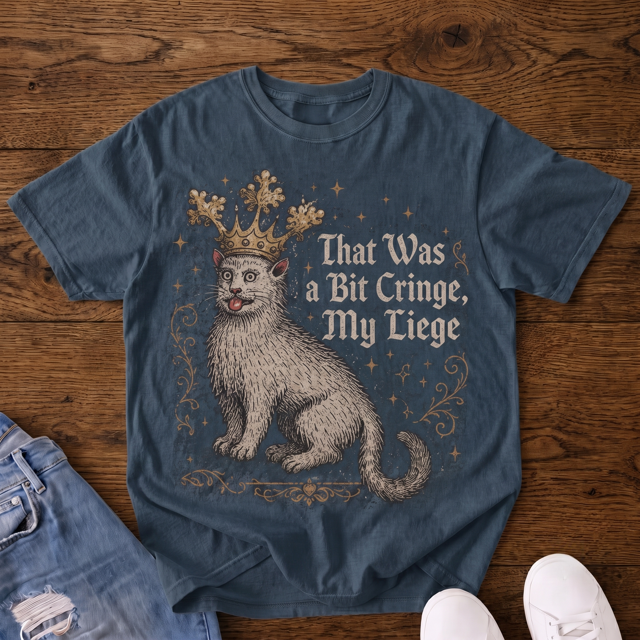 Medieval Judgment Cat VintageT-shirt