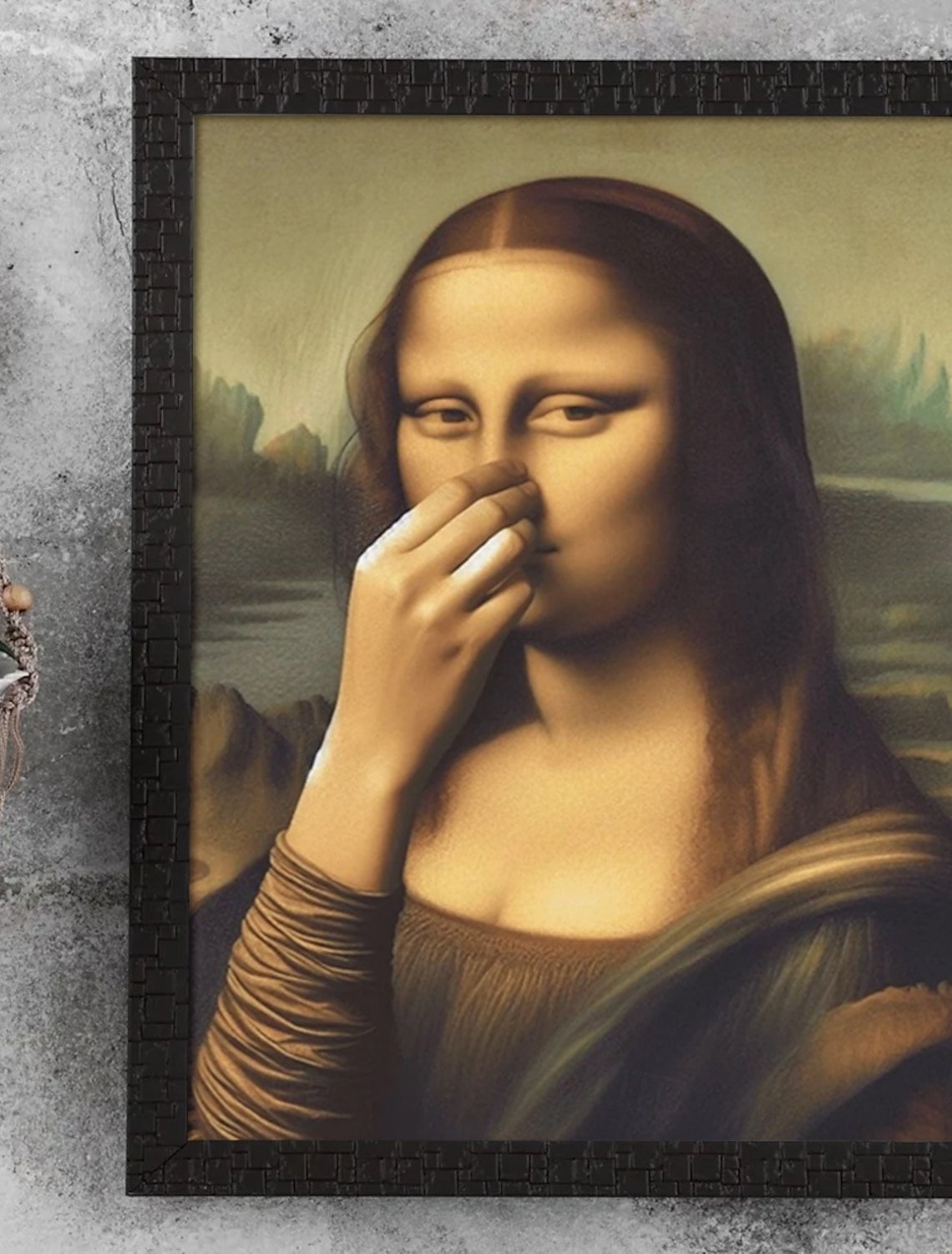 Imitation Mona Lisa Art Decoration,Funny Vintage Toilet Humor Room Decor