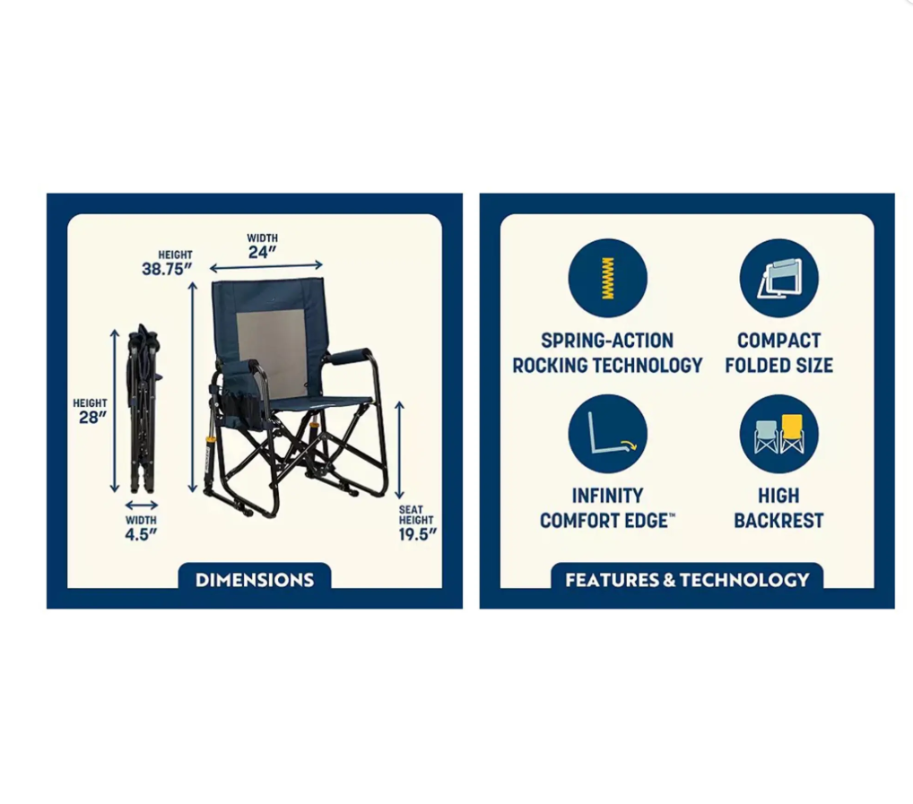 🔥Limited Availability🔥Portable Rocking Chair Fathersdaygift Campchair