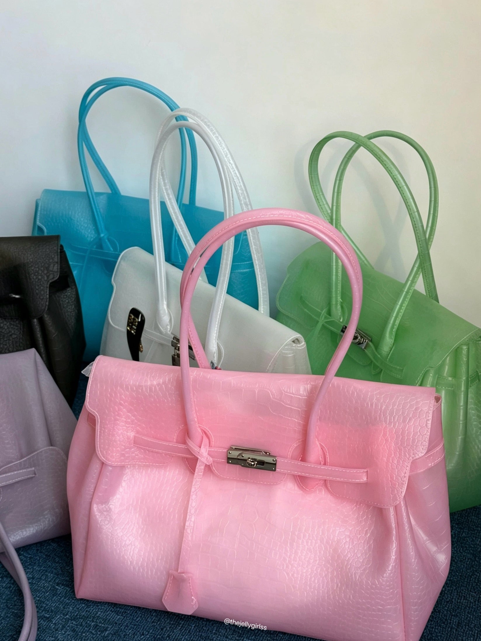 Girly Crocodile Jelly Tote Shoulder Bag