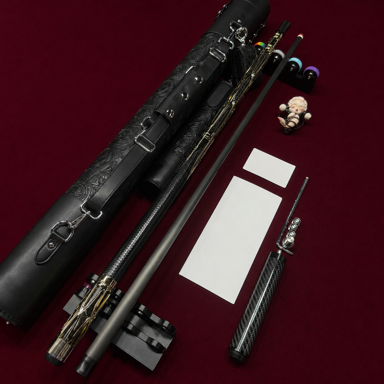 🔥 Pro Carbon Fiber Pool Cue Set – Luxury Metal Billiard Stick with Adjustable Weight & Free Accessories