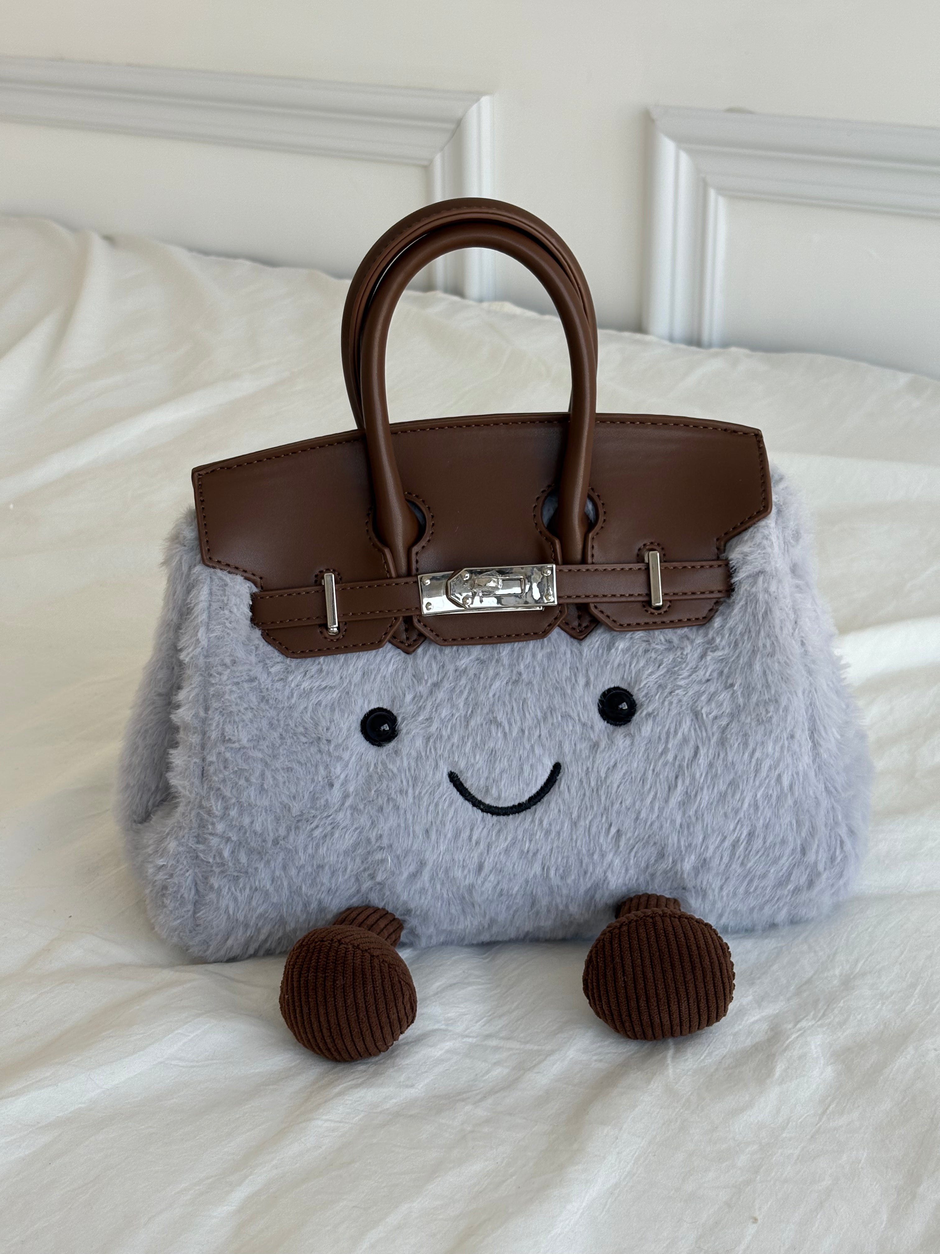 Plush Fluffy Bag Handbags Shoulder Bag Top Handle Satchel Tote Work Bag