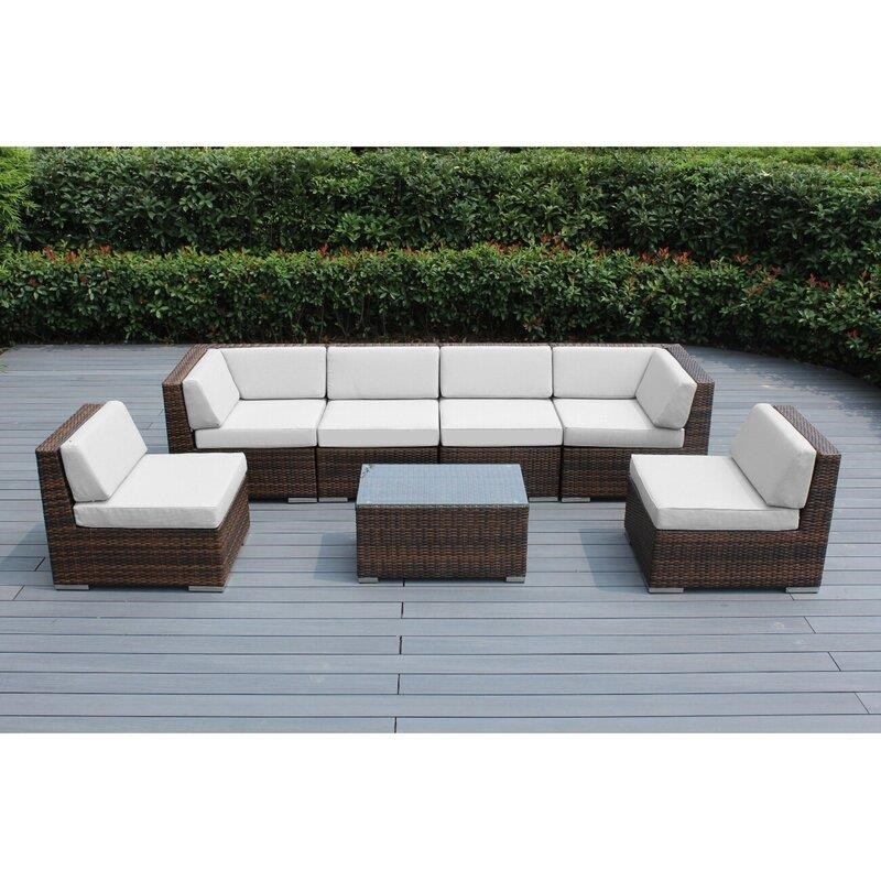Barneveld Wicker/Rattan 6 - Person Seating Group with Cushions