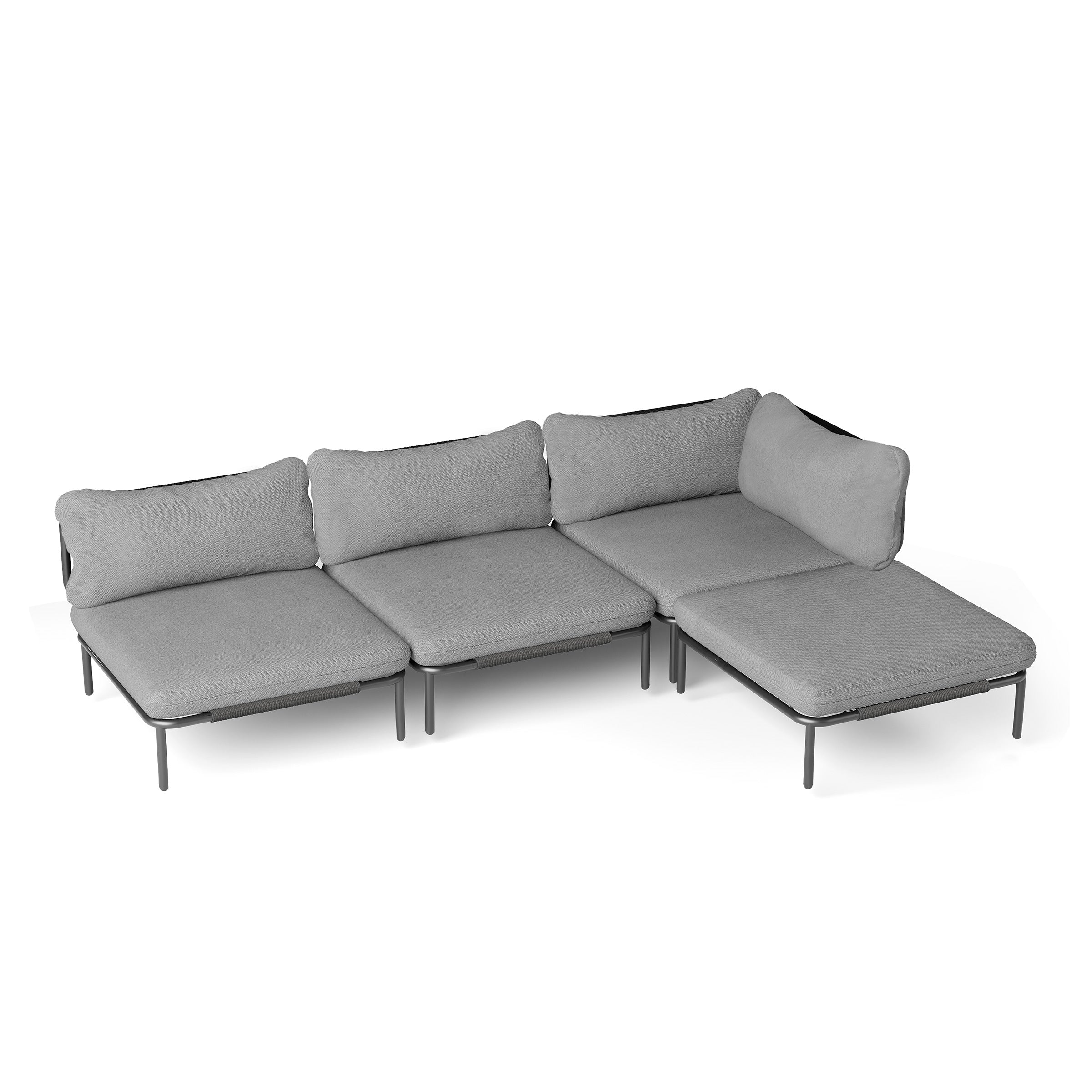 Outdoor Cushioned Sectional Sofa Chat Set Patio Furniture Conversation Set, Free Combination