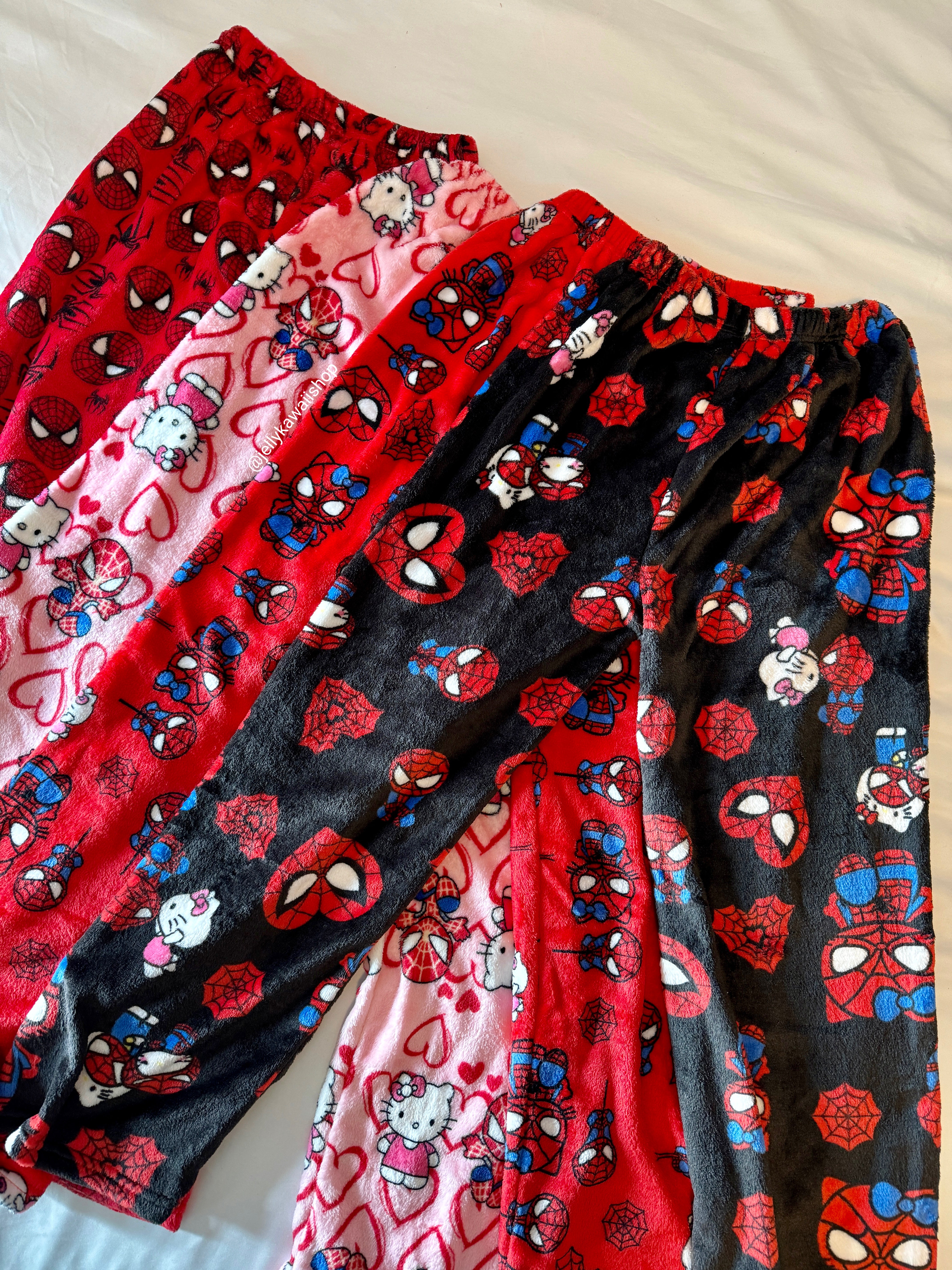Hellokitty Spiderman Plush Pajama Pants