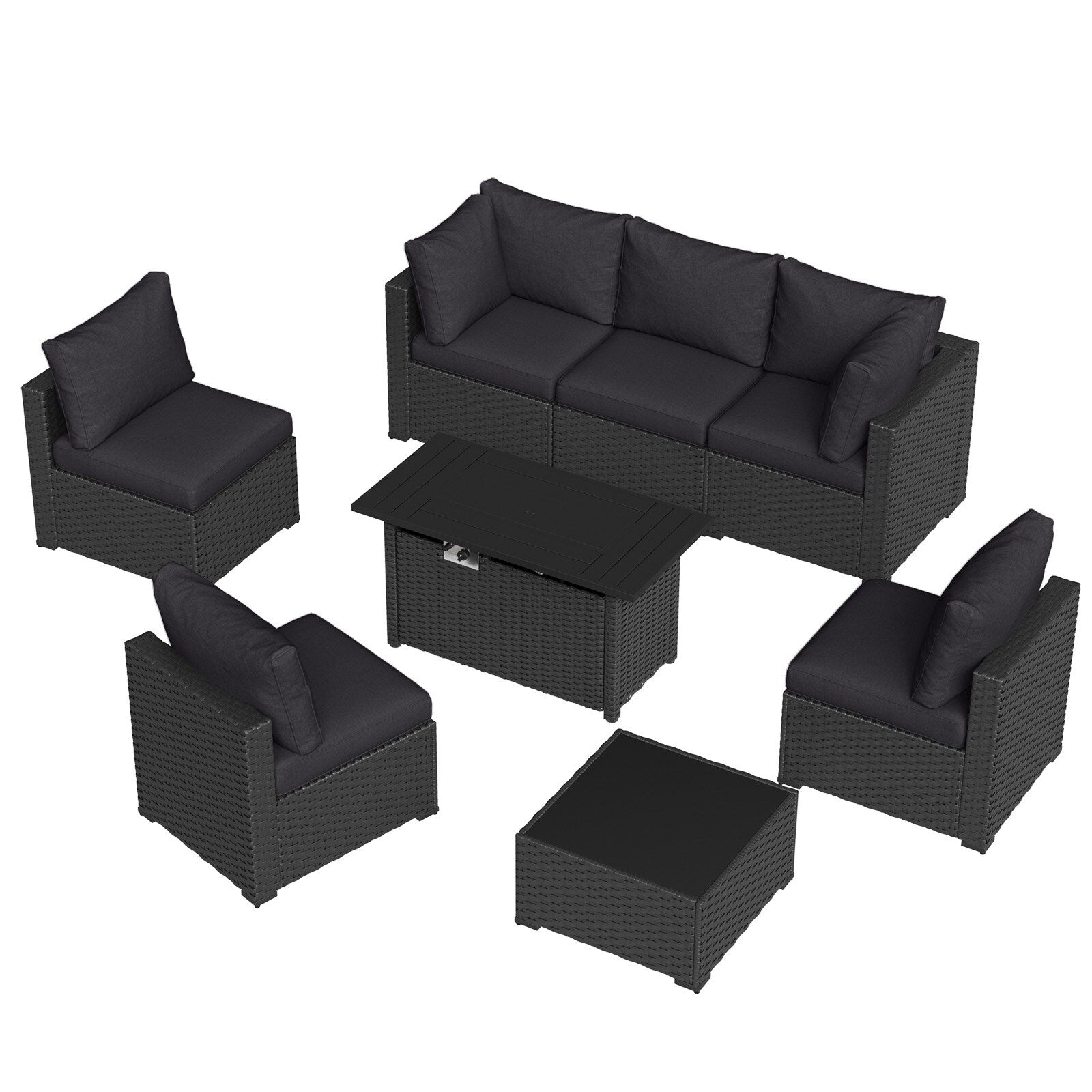 Wicker Rattan Patio Sectional Sofa Set