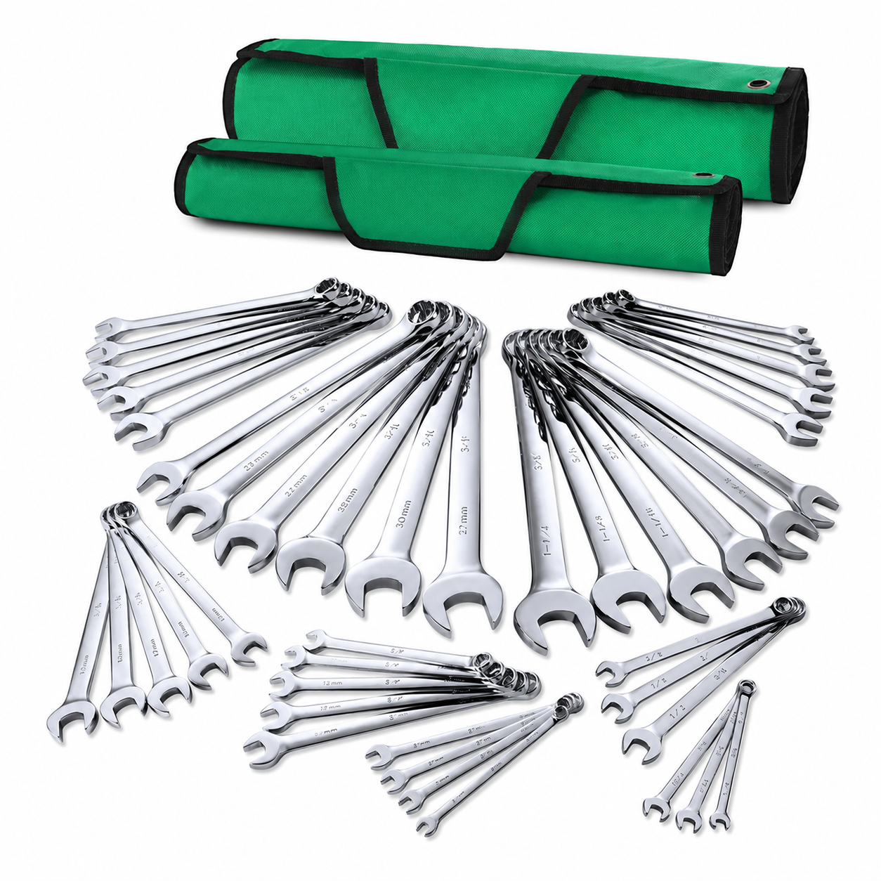 🔥 16/42-Piece Combination Wrench Set – SAE & Metric Chrome Vanadium Steel Tool Kit