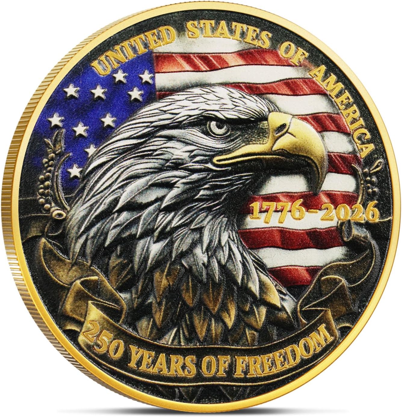 250th Anniversary U.S. Army Commemorative Coin Double-Sided High Relief Design 1775-2025 Military Collector Coin Veteran Gift Patriotic Metal Challenge Coin (Army)